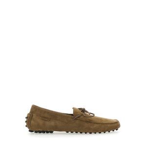 Tom Ford Men 'Driver' Brown Loafers With Almond Toe And Bow Detail In Suede Man